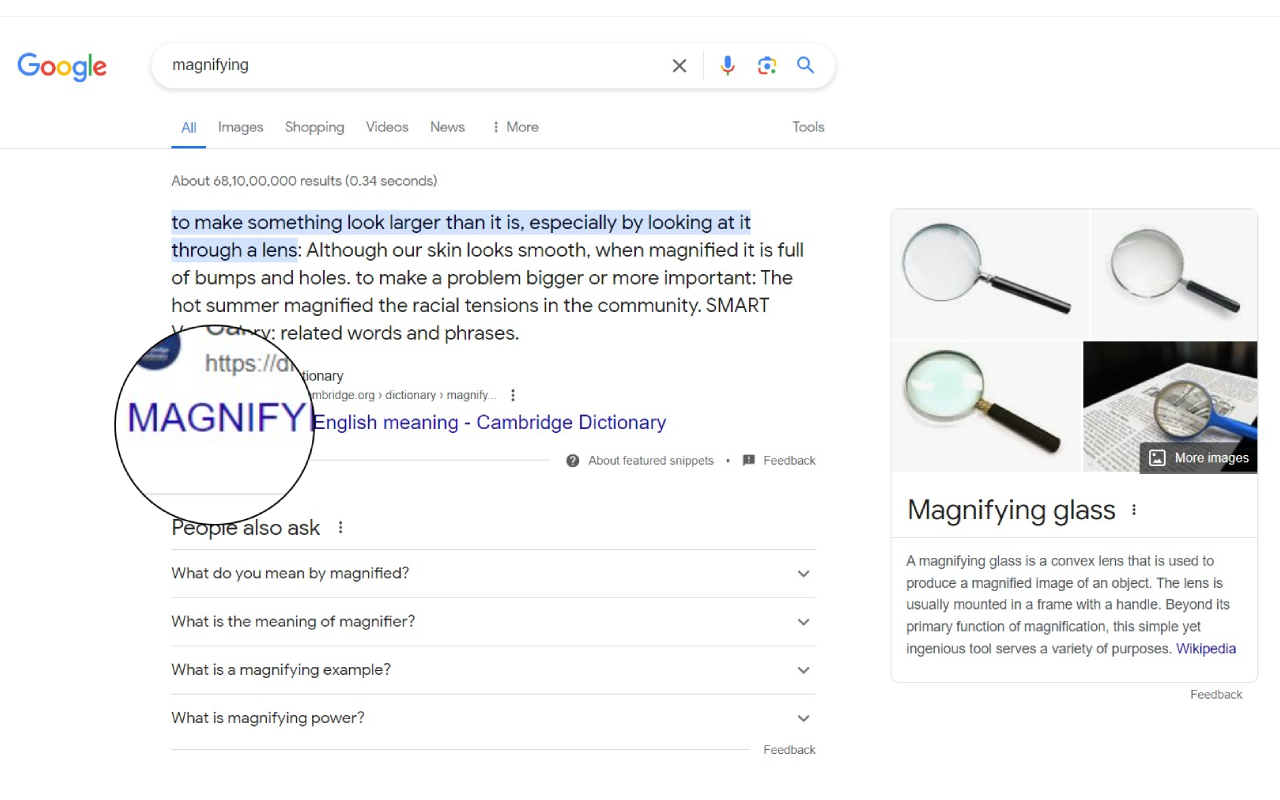 magnifying glass for reading